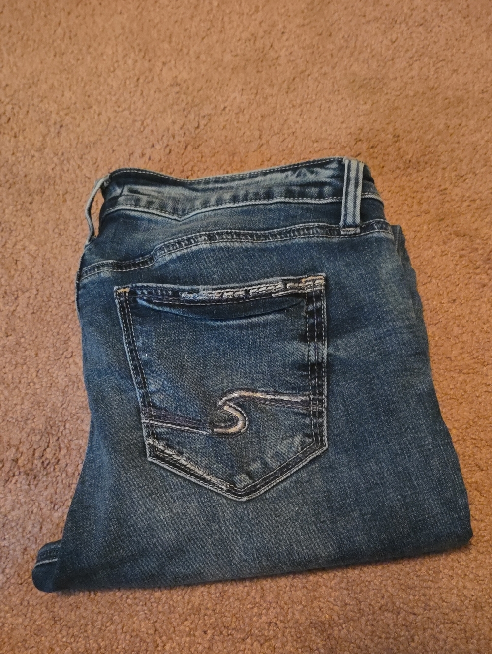 Silver Jeans Slim Womens Blue Denim with Contrast Stitching